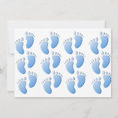 男の赤ちゃん足フラットアナウンスメントカード 案内状 (裏面)