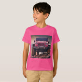 男の赤ちゃん車プリントデザインティシャツ用ファッション Tシャツ (正面フル)