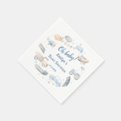 男の赤ちゃん輸送車ベビーシャワー スタンダードカクテルナプキン (角)