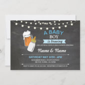 男の赤ちゃん醸造シャワービアーズブルーチョーク招待状 招待状 (正面)