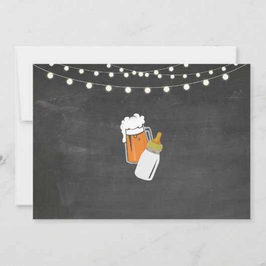 男の赤ちゃん醸造シャワービアーズブルーチョーク招待状 招待状 (裏面)