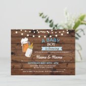 男の赤ちゃん醸造用シャワービールブルーウッド招待状 招待状 (スタンド正面)