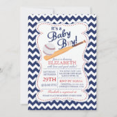 男の赤ちゃん野球のベビーシャワー 招待状 (正面)