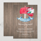 男の赤ちゃん長距離シャワーバイメール招待状 招待状 (正面/裏面)