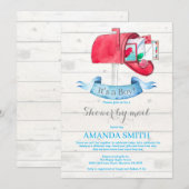 男の赤ちゃん長距離シャワーバイメール招待状 招待状 (正面/裏面)