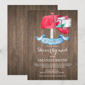 男の赤ちゃん長距離シャワーバイメール招待状 招待状 (正面/裏面)