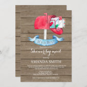 男の赤ちゃん長距離シャワーバイメール招待状 招待状 (正面/裏面)