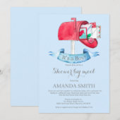 男の赤ちゃん長距離シャワーバイメール招待状 招待状 (正面/裏面)