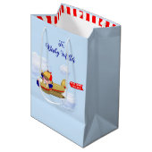 男の赤ちゃん飛行機パイロット ミディアムペーパーバッグ (正面アングル)