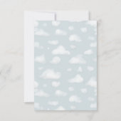 男の赤ちゃん飛行機旅行ベビーシャワー サンキューカード (裏面)