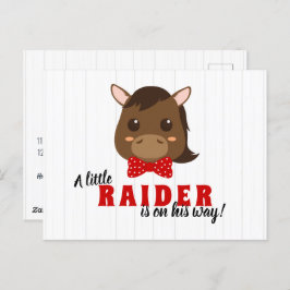 男の赤ちゃん馬ベビーシャワー招待状 ポストカード