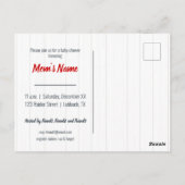 男の赤ちゃん馬ベビーシャワー招待状 ポストカード (裏面)