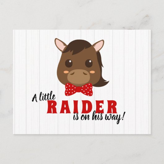 男の赤ちゃん馬ベビーシャワー招待状 ポストカード (正面)