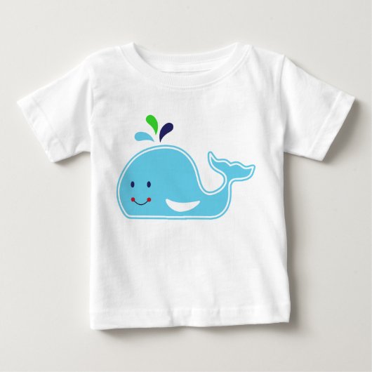 男の赤ちゃん鯨 ベビーTシャツ (正面)