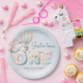 男の赤ちゃん1歳の誕生日テディベア熱気球 ペーパープレート (パーティー)