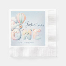 男の赤ちゃん1歳の誕生日テディベア熱気球