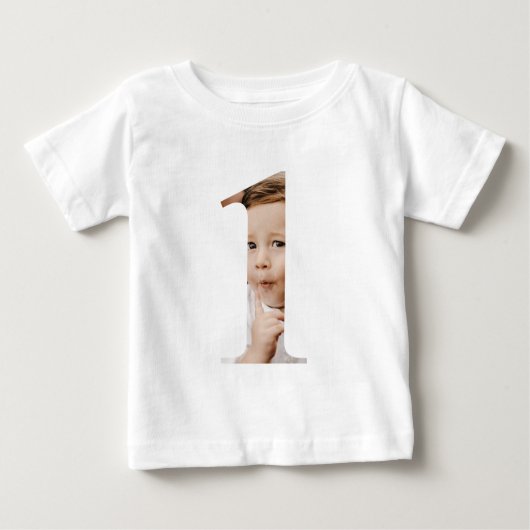 男の赤ちゃん1歳カスタムの誕生日Tシャツ ベビーTシャツ (正面)