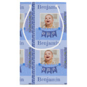 男の赤ちゃん1st誕生日ブルースクローブックスモールギフトバ スモールペーパーバッグ (裏面)