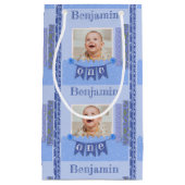 男の赤ちゃん1st誕生日ブルースクローブックスモールギフトバ スモールペーパーバッグ (正面)