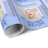 男の赤ちゃん1thバースデーブルースクラップブック作りラッピング ラッピングペーパー (ロールコーナー)