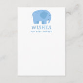 男の赤ちゃん。かわいいブルーエレファントアドバイス エンクロージャーカード (正面)