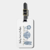 男の赤ちゃん/キッドかわいい水色名荷物タグ ラゲッジタグ (正面縦)