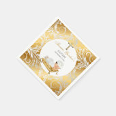 男の赤ちゃん《キリスト教》洗礼式や命名式バプテスマ金ゴールドシルバー スタンダードカクテルナプキン (角)