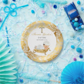 男の赤ちゃん《キリスト教》洗礼式や命名式バプテスマ金ゴールドシルバー ペーパープレート (パーティー)