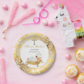 男の赤ちゃん《キリスト教》洗礼式や命名式バプテスマ金ゴールドシルバー ペーパープレート (パーティー)