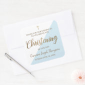 男の赤ちゃん《キリスト教》洗礼式や命名式モダン金ゴールドブルーとホワイト スクエアシール (封筒)