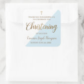 男の赤ちゃん《キリスト教》洗礼式や命名式モダン金ゴールドブルーとホワイト スクエアシール (バッグ)