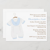 男の赤ちゃん《キリスト教》洗礼式や命名式 招待状 (正面/裏面)