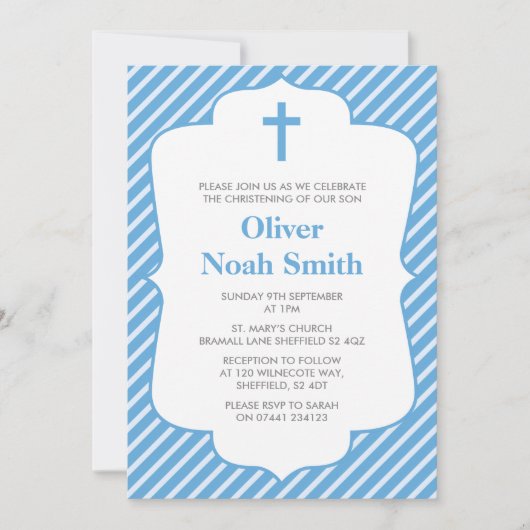 男の赤ちゃん《キリスト教》洗礼式や命名式/洗礼招待状 招待状 (正面)