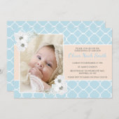 男の赤ちゃん《キリスト教》洗礼式や命名式/洗礼招待状 招待状 (正面/裏面)