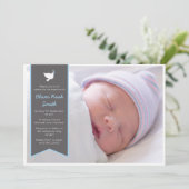 男の赤ちゃん《キリスト教》洗礼式や命名式/洗礼招待状 招待状 (スタンド正面)