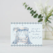 男の赤ちゃん・シャワーへようこそ インビテーションポストカード (スタンド正面)