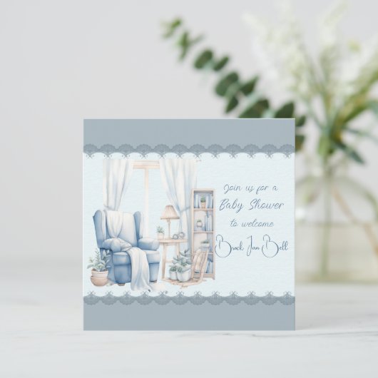 男の赤ちゃん・シャワーへようこそ 招待状 (スタンド正面)