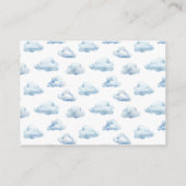 男の赤ちゃん・シャワー用のテディベア飛行機書 エンクロージャーカード (裏面)