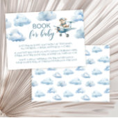 男の赤ちゃん・シャワー用のテディベア飛行機書 エンクロージャーカード