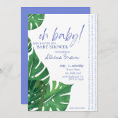 男の赤ちゃん、スクリプト引用文熱帯フローラ赤ちゃんシャワー 招待状 (正面/裏面)