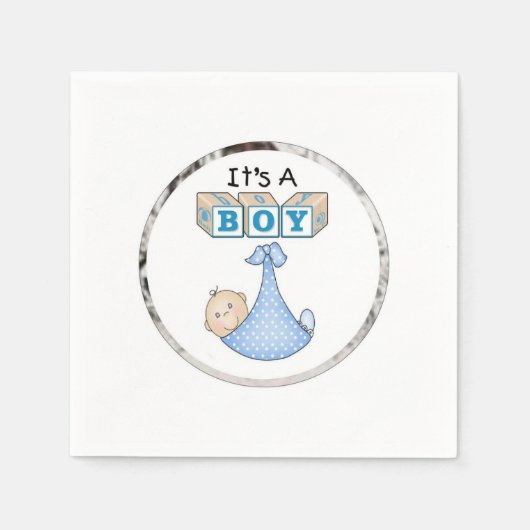 男の赤ちゃん スタンダードカクテルナプキン (正面)