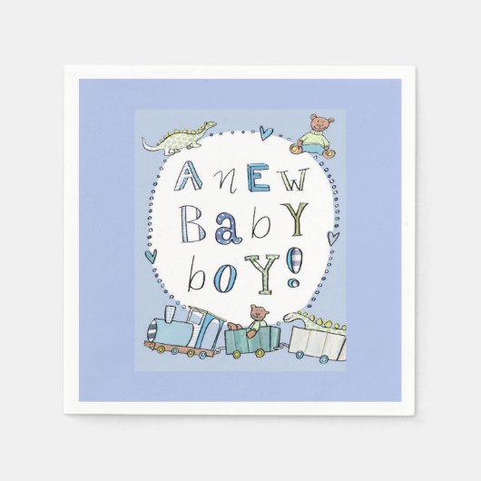 男の赤ちゃん スタンダードカクテルナプキン (正面)