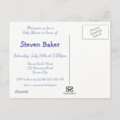 男の赤ちゃん&ブルーバルーン – ベビーシャワー葉書 インビテーションポストカード (裏面)