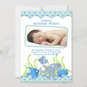 男の赤ちゃん マグネット招待状 (正面)