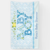 男の赤ちゃん、国のシックなベビーシャワー 横断幕 (縦)