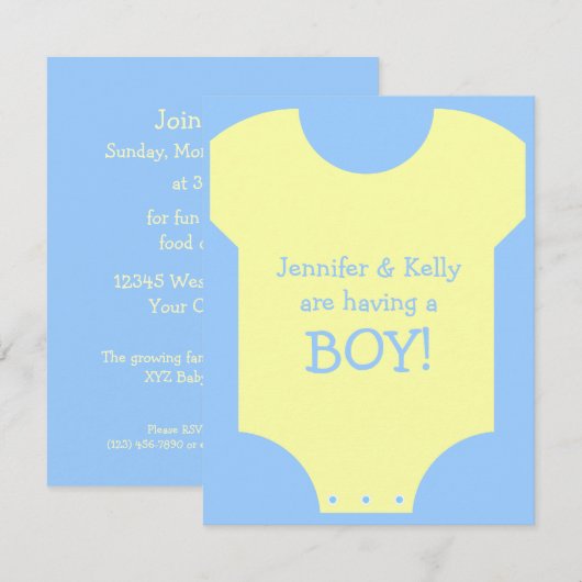 男の赤ちゃん 招待状 (正面/裏面)