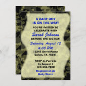 男の赤ちゃん-迷彩柄をテーマにしたベビーシャワー招待状 招待状 (正面/裏面)