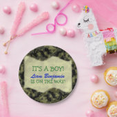 男の赤ちゃん-迷彩柄をテーマにしたベビーシャワー ペーパープレート (パーティー)