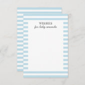 男の赤ちゃん。青いストライプ。かわいいアドバイス エンクロージャーカード (正面/裏面)