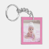 男の赤ちゃん'nガール、ピンク'nブルー2フォトキーチェーン キーホルダー (正面左)
